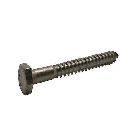 Lag Screw, 3/8 In, 4 In, Stainless Steel, Hex Hex Drive